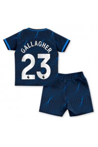 Chelsea Conor Gallagher #23 Jalkapallovaatteet Lasten Vieraspeliasu 2023-24 Lyhythihainen (+ Lyhyet housut)